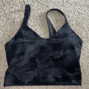 Lulu black camo crop tank